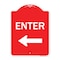 Signmission Parking Lot Sign Enter Sign Left Arrow, Red & White Aluminum Sign, 18" x 24", RW-1824-23427 A-DES-RW-1824-23427 - alternate 1